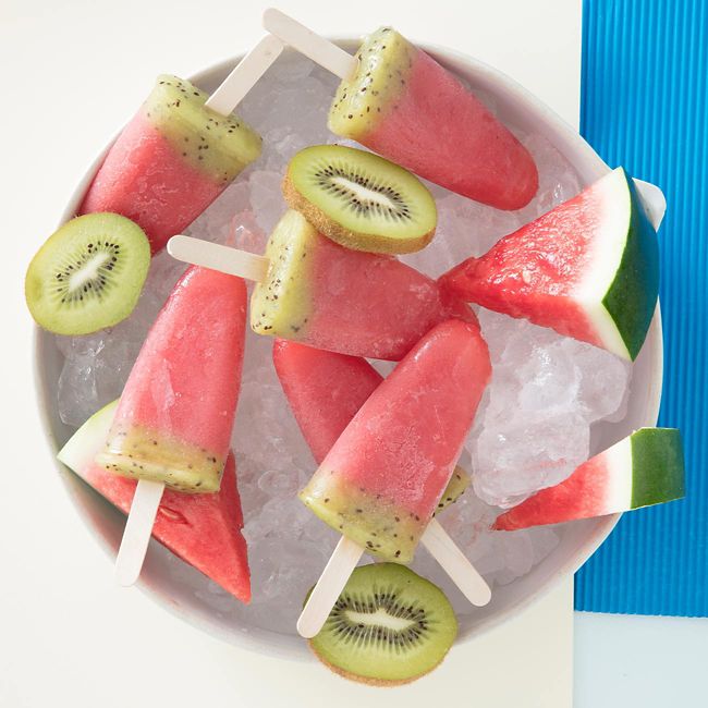Watermelon, Strawberry & Kiwifruit Popsicles
