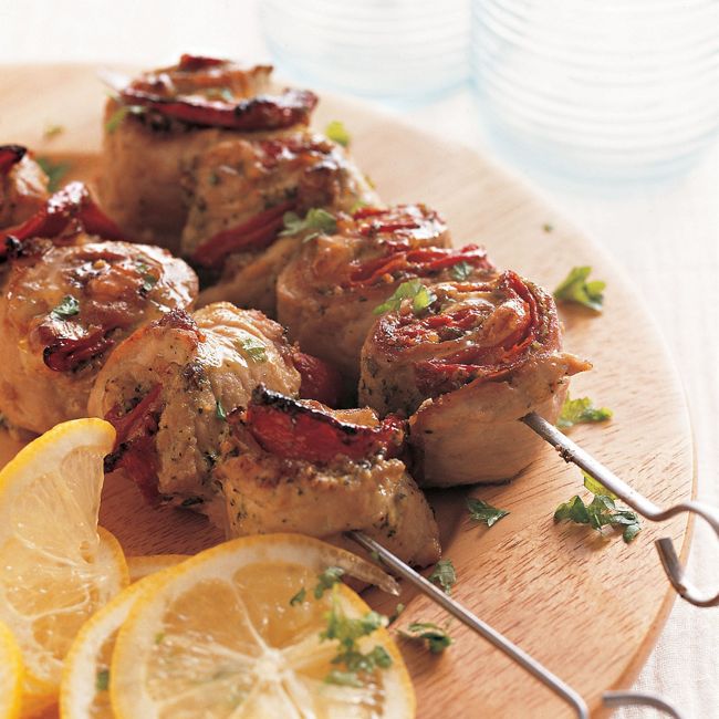 Pesto Turkey Kebabs