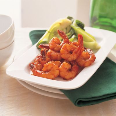 Sesame Prawns With Pak Choi