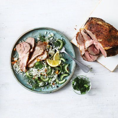 Moroccan-Style Barbecued Lamb With Quick Pilaf