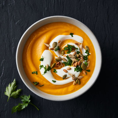 Easy Roasted Pumpkin Soup With Toasted Seeds