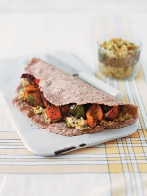 Flatbread, Roasted Veg & Hummus