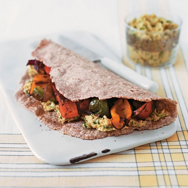Flatbread, Roasted Veg & Hummus
