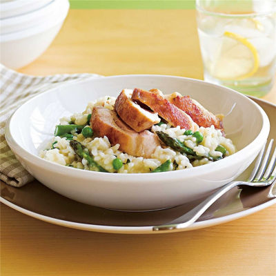 Chicken with Asparagus Risotto