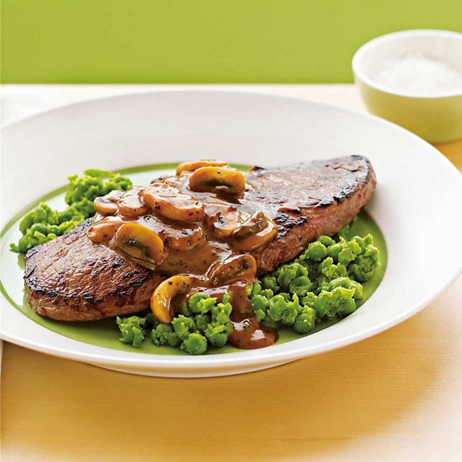 Rump Steak with Mushroom Sauce