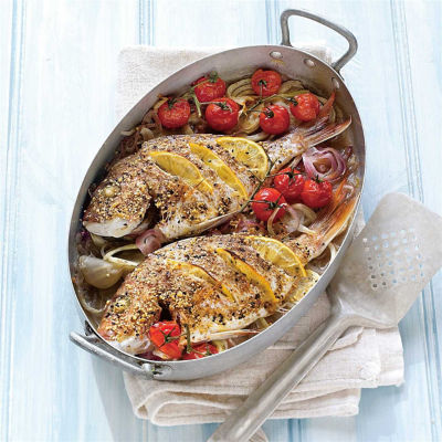 Baked Fish with Fennel & Cherry Tomatoes