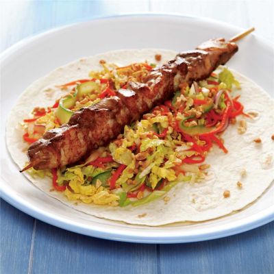 Honey Soy Kebabs in Tortilla Wrap