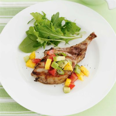 Pork Loin Cutlets with Mango Avocado Salsa