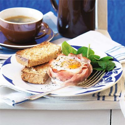 Ham, Spinach & Egg Nests