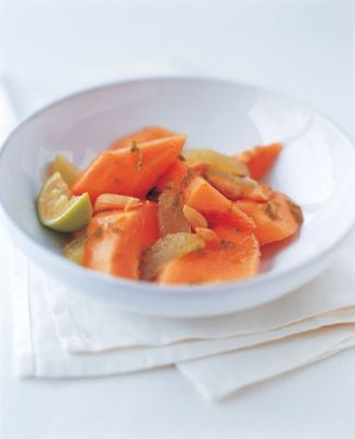 Papaya, Lime & Almond Salad