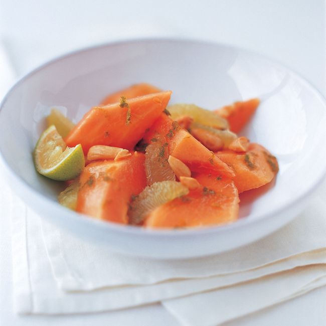 Papaya, Lime & Almond Salad