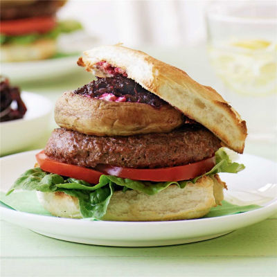 Aussie Beef Burger with Beetroot Relish