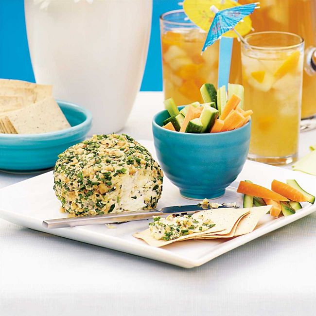 Cheese Ball with Crackers & Vegetable Crudites