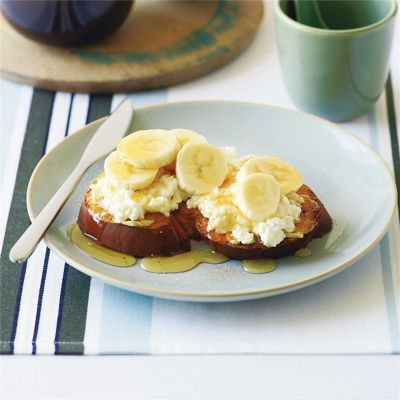 Cinnamon Brioche with Ricotta, Banana & Honey