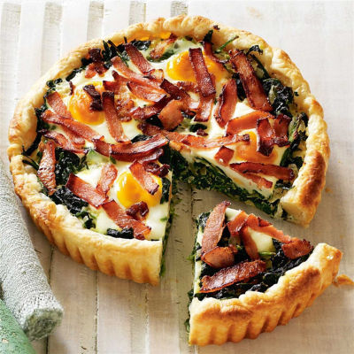 Bacon & Egg Pie with Spinach