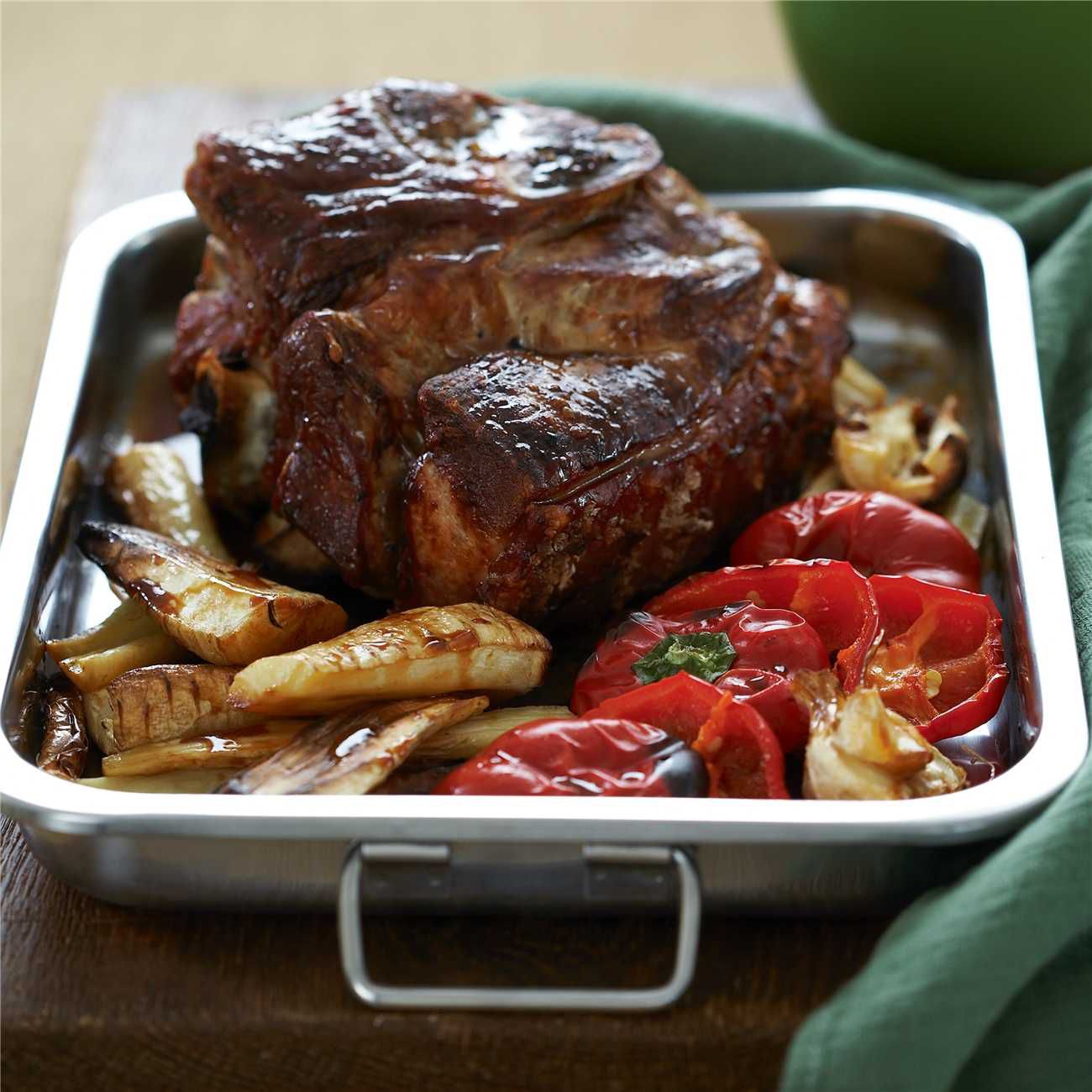 Roast pork with parsnips and cabbage