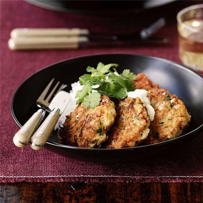 Spicy Lentil Casserole with Cauliflower Patties