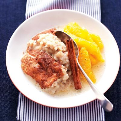 Baked Rice Custard with Spiced Orange