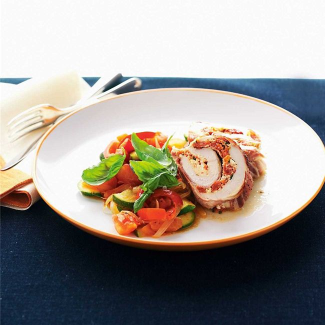 Pancetta, Chicken & Semi Dried Tomato Roll