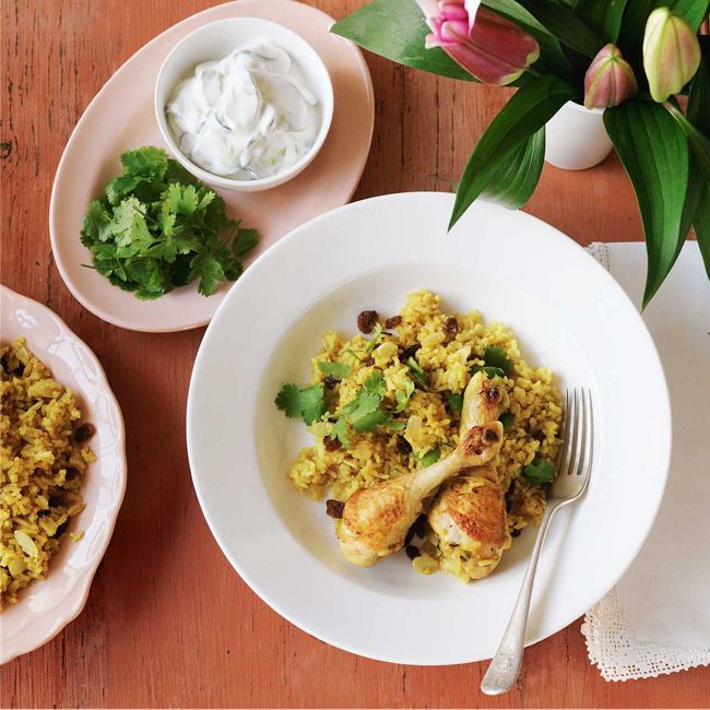 Chicken & Rice Biryani with Raita