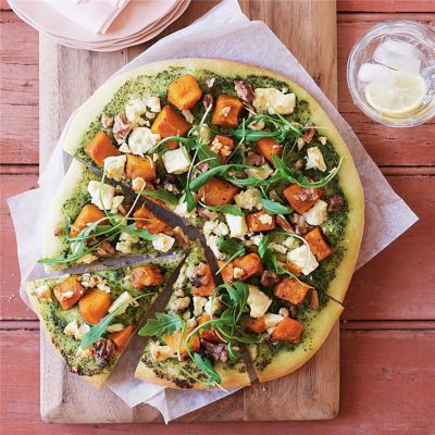 Roast Pumpkin, Feta, Walnut & Rocket Pizzas