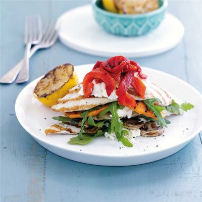 Char Grilled Chicken Breast & Vegetable Stack