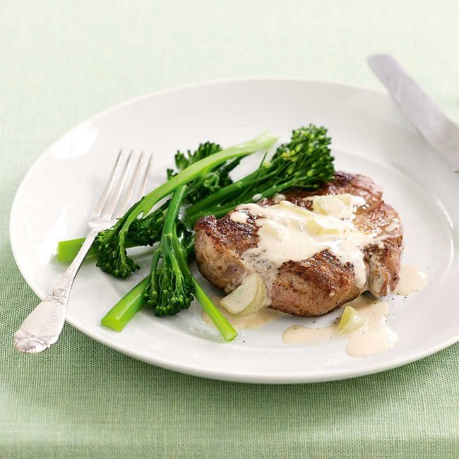 Pork Steaks with Creamy Grape Sauce