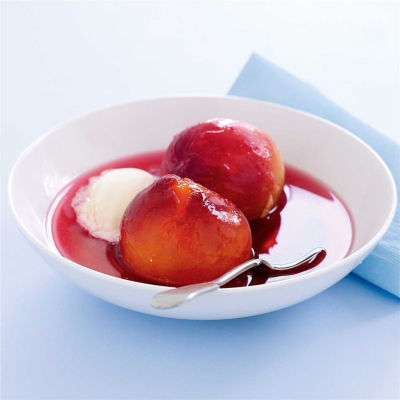 Nectarines with Coconut, Ginger & Lime Syrup