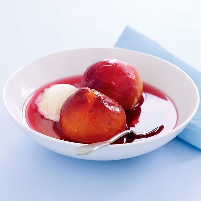Nectarines with Coconut, Ginger & Lime Syrup