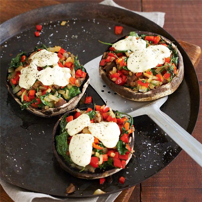 Roasted Mushrooms with Vegetable Filling