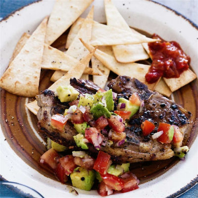 Mexican Seasoned Chops with Salsa & Chargrilled Tortilla Chips