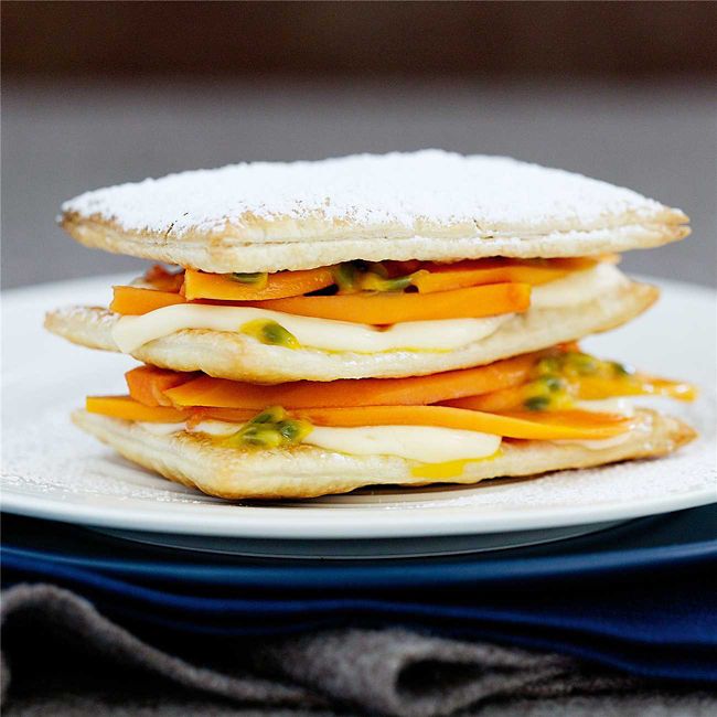 Red Papaya & Passionfruit Mille-Feuille