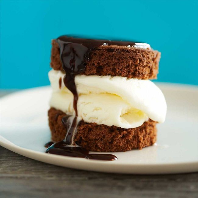 Double Choc Ice-Cream Sandwiches