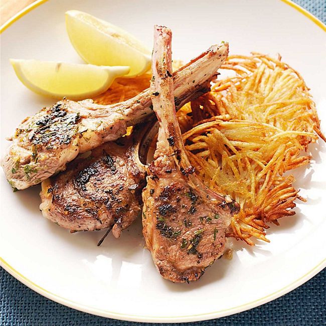 Lamb Cutlets in Herb Marinade with Potato Rosti