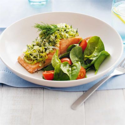 Salmon with Creamy Leek & Dill