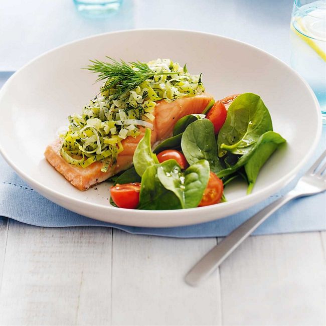 Salmon with Creamy Leek & Dill