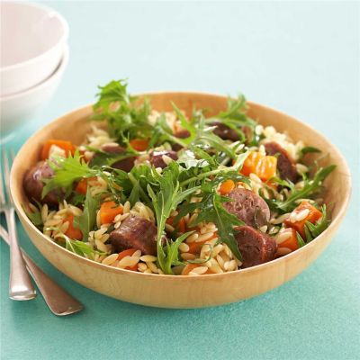 Sausage, Sweet Potato & Rocket Pasta Salad