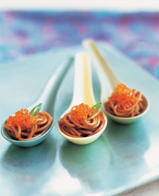 Soba, Tobiko & Spring Onion Spoons