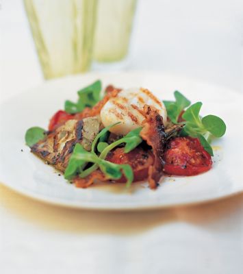 Scallops With Tomatoes & Pancetta