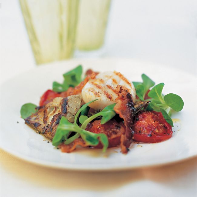 Scallops With Tomatoes & Pancetta