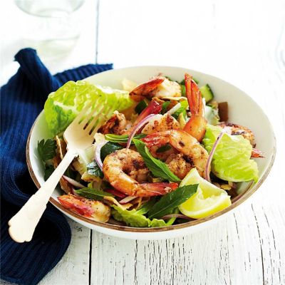 Fattoush Salad with Prawns