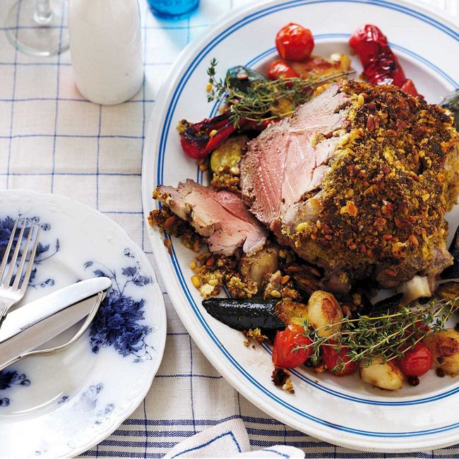 Herb-Crusted Leg of Lamb