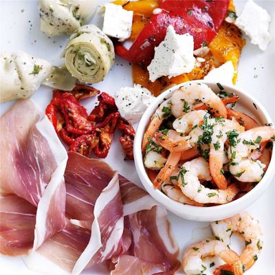 Antipasto Platter with Marinated Prawns