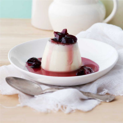 Panna Cotta with Plum Syrup