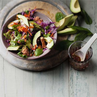 Asian Salad with Avocado & Salmon