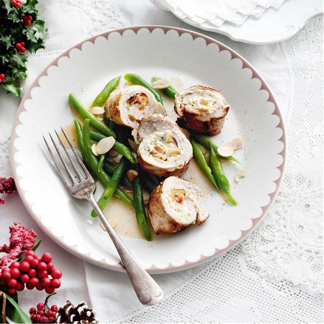 Chicken Rolls FIlled with Apricot & Almonds