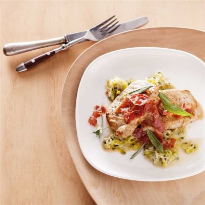Pork Medallions with Prosciutto & Leek