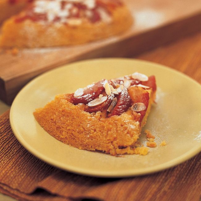 Plum & Polenta Cake