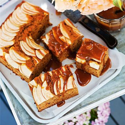 Sticky Date & Apple Cake with Salted Caramel Sauce
