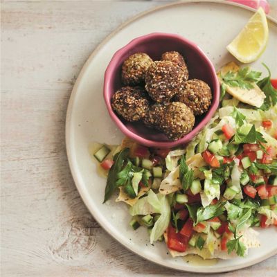 Chicken Meatballs with Fattoush Salad